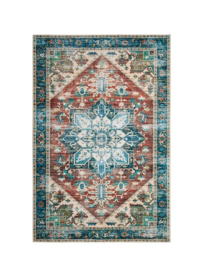ايست من نون Carpet Rug Anti-Slip-  Size- 153 x 214 cm - 5x7 ft | Royal Heritage Design | Color- Rust Red| Ideal as Carpets for Living room, Bedroom, Office, Entry hallways, Foyers or balcony - Image 1